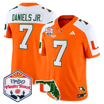 Men's Miami Hurricanes 2026 The Fiesta Bowl & Florida Patch Vapor Limited Jersey - All Stitched
