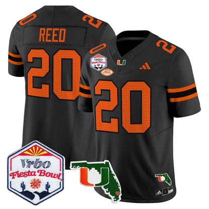 Men's Miami Hurricanes 2026 The Fiesta Bowl & Florida Patch Vapor Limited Jersey - All Stitched