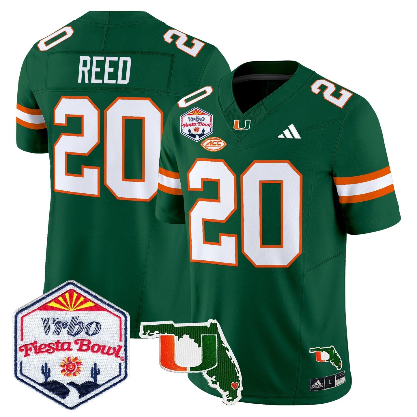 Men's Miami Hurricanes 2026 The Fiesta Bowl & Florida Patch Vapor Limited Jersey - All Stitched