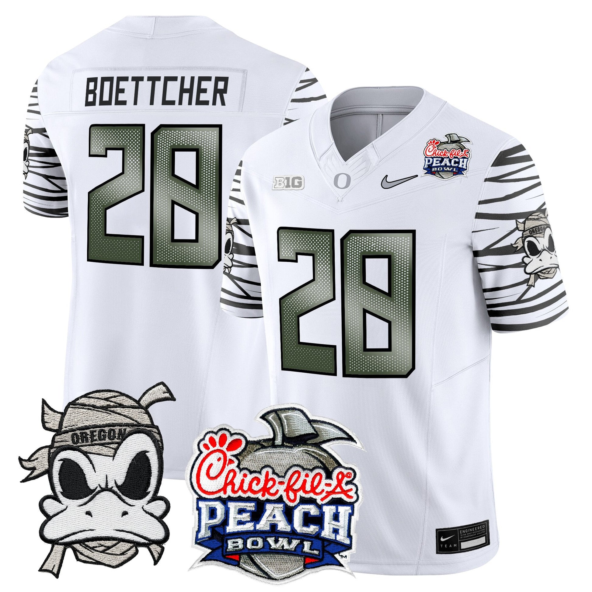 Men's Oregon Ducks "Mummy Duck" Vapor Limited Jersey - 2026 Peach Bowl Patch - All Stitched