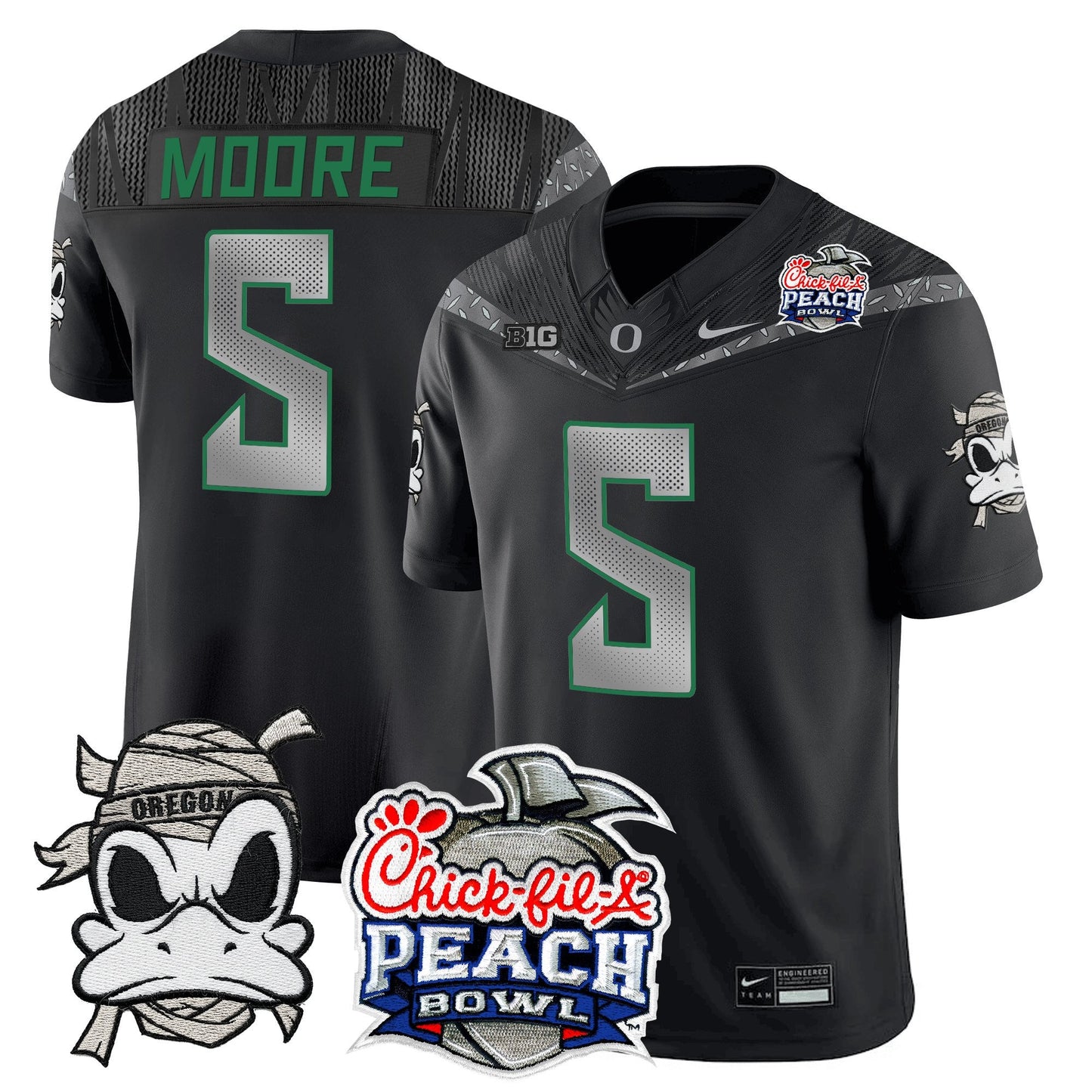 Men's Oregon Ducks "Mummy Duck" Vapor Limited Jersey - 2026 Peach Bowl Patch - All Stitched
