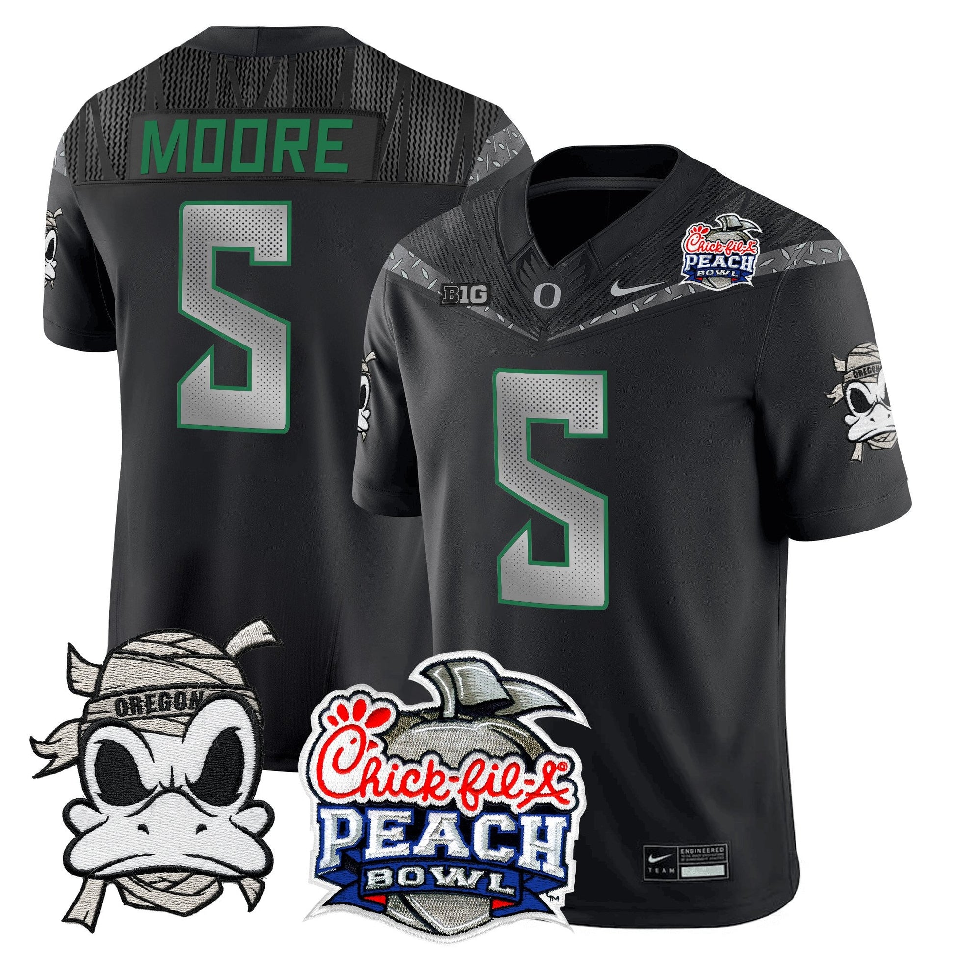 Men's Oregon Ducks "Mummy Duck" Vapor Limited Jersey - 2026 Peach Bowl Patch - All Stitched