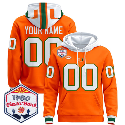 Miami Hurricanes 2026 The Fiesta Bowl Premium Custom Pullover Hoodie - All Stitched