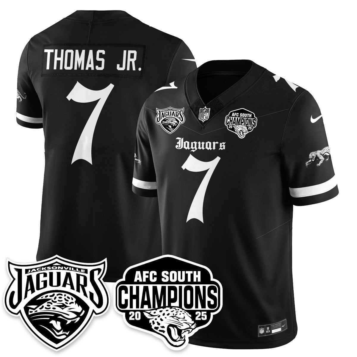 Jacksonville Jaguars Gothic AFC South Division Champions Vapor Limited Jersey - All Stitched