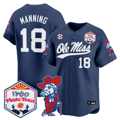 Men's Ole Miss Rebels 2026 The Fiesta Bowl Vapor Baseball Jersey - All Stitched