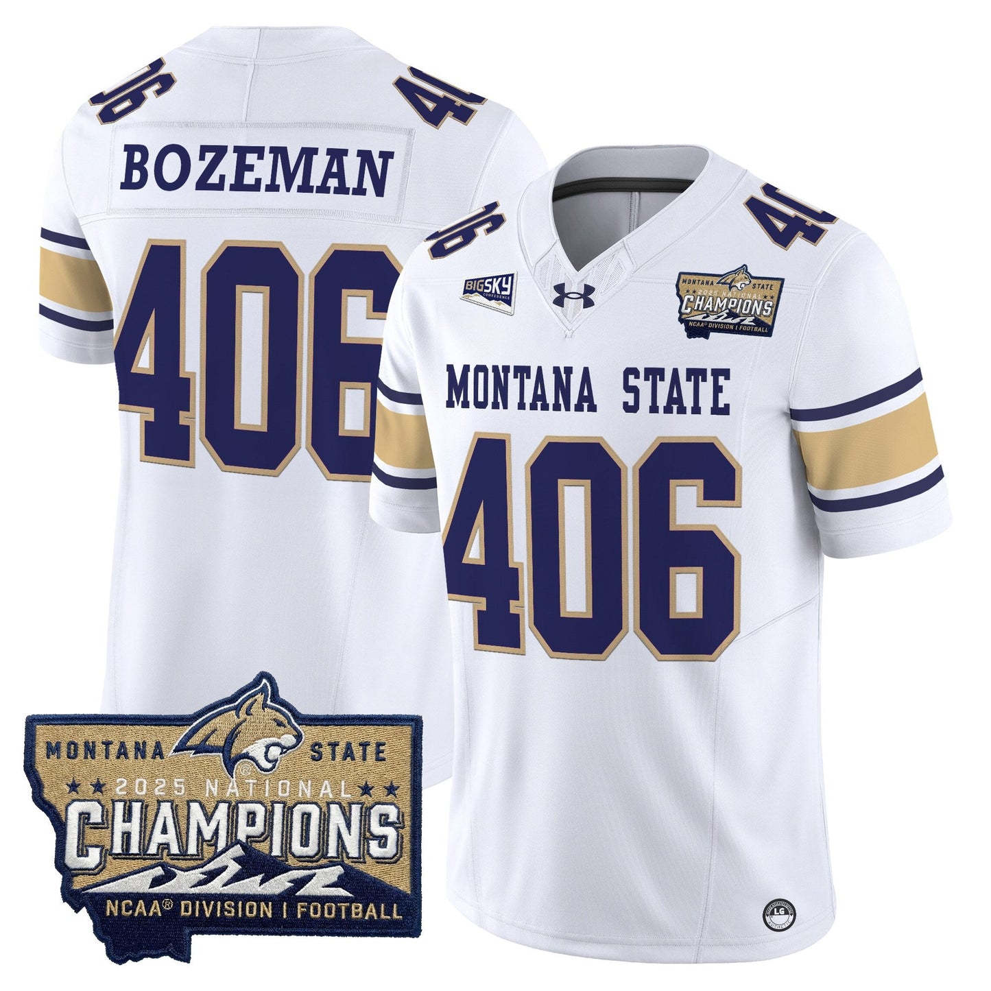 Men's Montana State Bobcats 2025 National Champions Vapor Limited Jersey - All Stitched