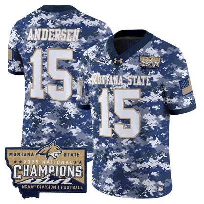 Men's Montana State Bobcats 2025 National Champions Vapor Limited Jersey - All Stitched