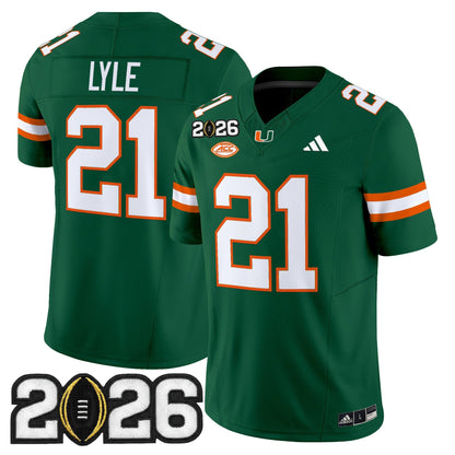 Men's Miami Hurricanes 2026 CFP Final Patch Vapor Limited Jersey - All Stitched