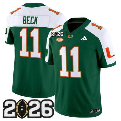 Men's Miami Hurricanes 2026 CFP Final Patch Vapor Limited Jersey - All Stitched