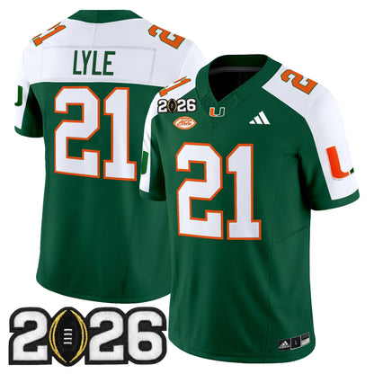 Men's Miami Hurricanes 2026 CFP Final Patch Vapor Limited Jersey - All Stitched