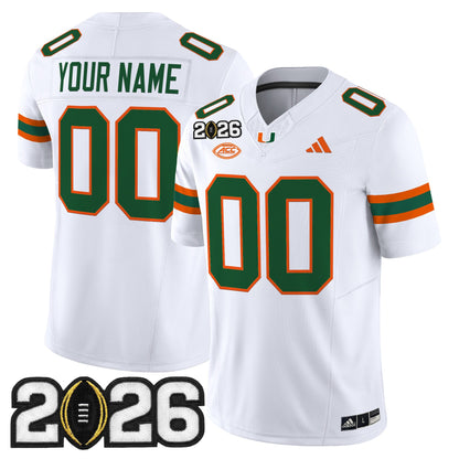 Miami Hurricanes 2026 CFP Final Patch Vapor Limited Custom Jersey - All Stitched