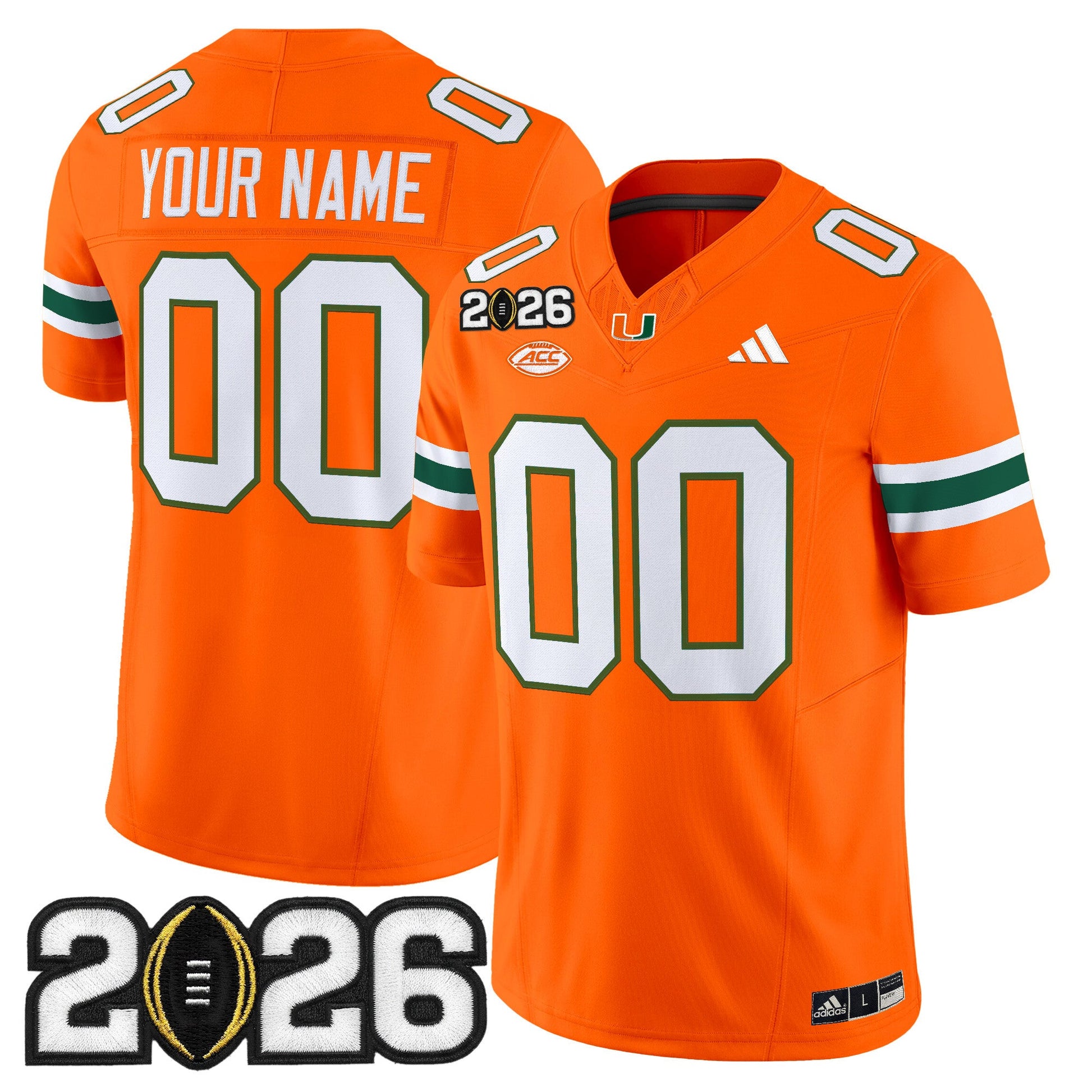 Miami Hurricanes 2026 CFP Final Patch Vapor Limited Custom Jersey - All Stitched