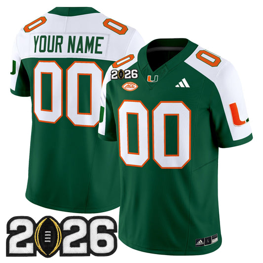 Miami Hurricanes 2026 CFP Final Patch Vapor Limited Custom Jersey - All Stitched