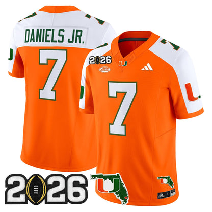Men's Miami Hurricanes 2026 CFP Final & Florida Patch Vapor Limited Jersey - All Stitched