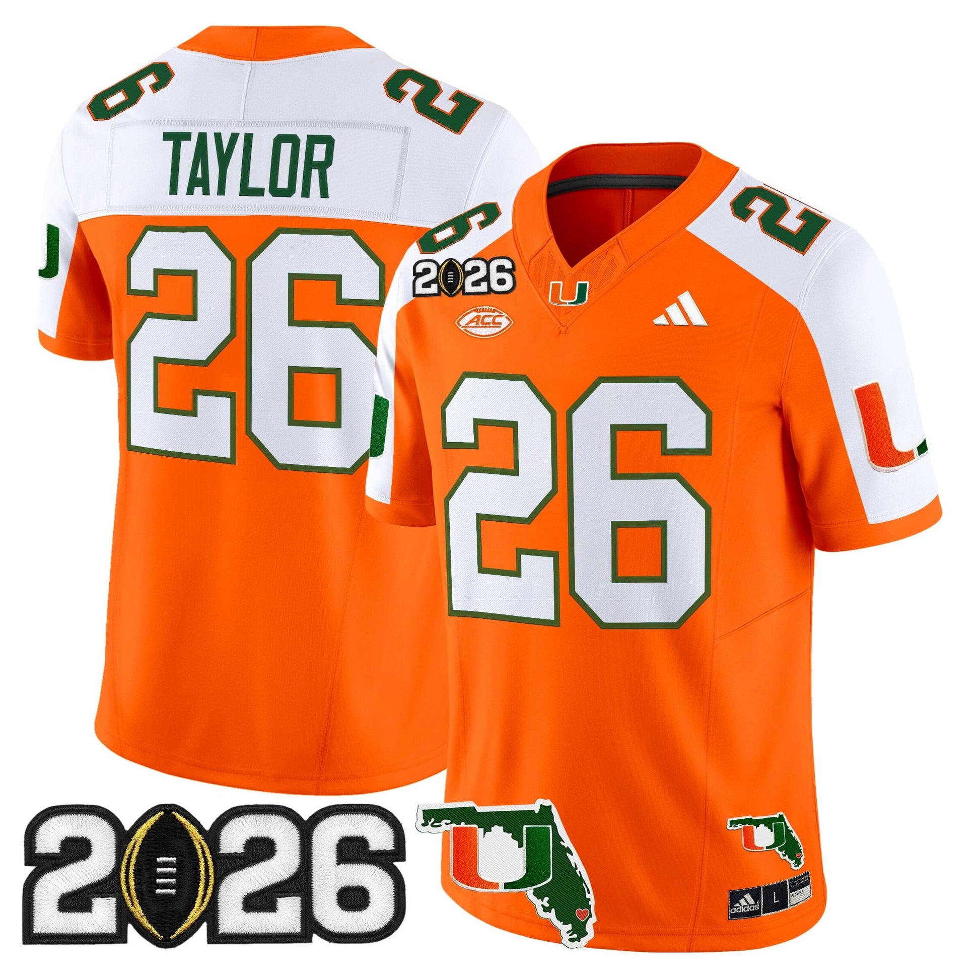  Miami Hurricanes 2026 CFP Final & Florida Patch Vapor Limited Jersey - All Stitched