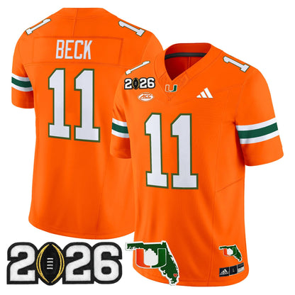  Miami Hurricanes 2026 CFP Final & Florida Patch Vapor Limited Jersey - All Stitched