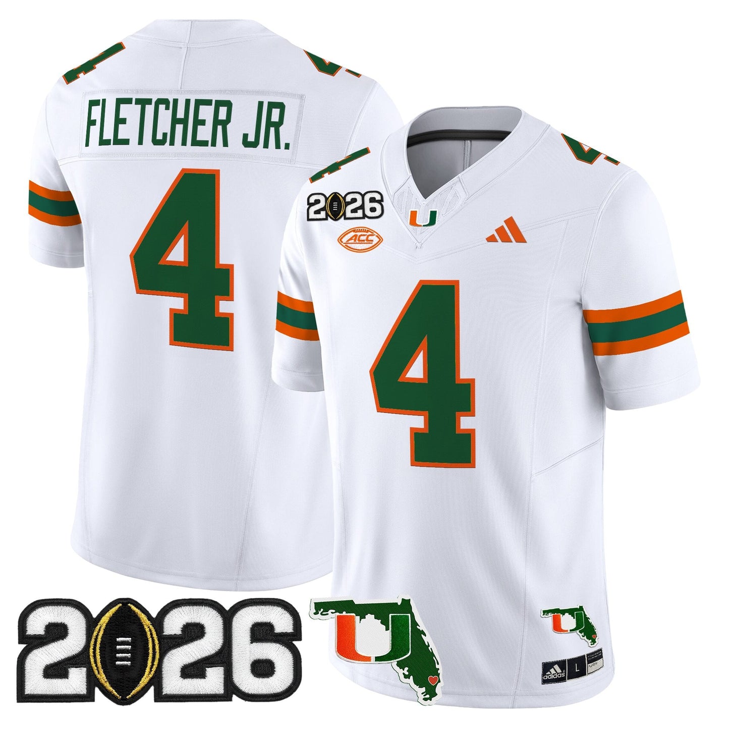  Miami Hurricanes 2026 CFP Final & Florida Patch Vapor Limited Jersey - All Stitched