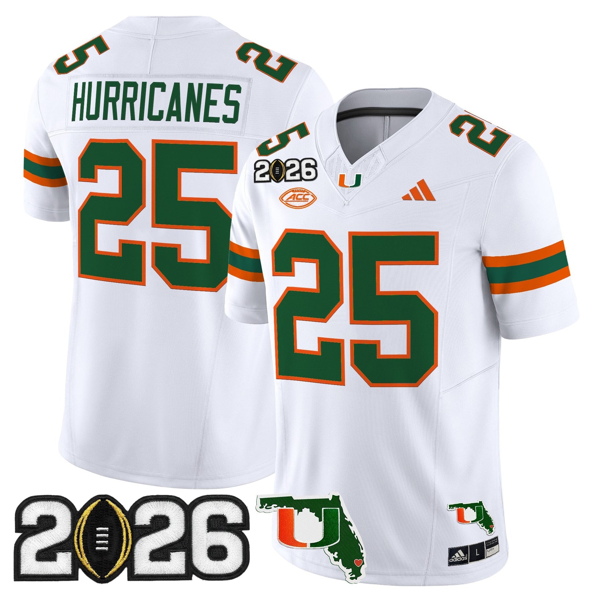  Miami Hurricanes 2026 CFP Final & Florida Patch Vapor Limited Jersey - All Stitched