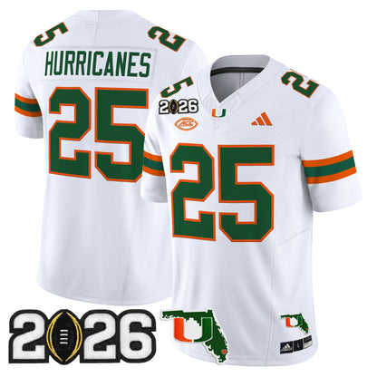  Miami Hurricanes 2026 CFP Final & Florida Patch Vapor Limited Jersey - All Stitched