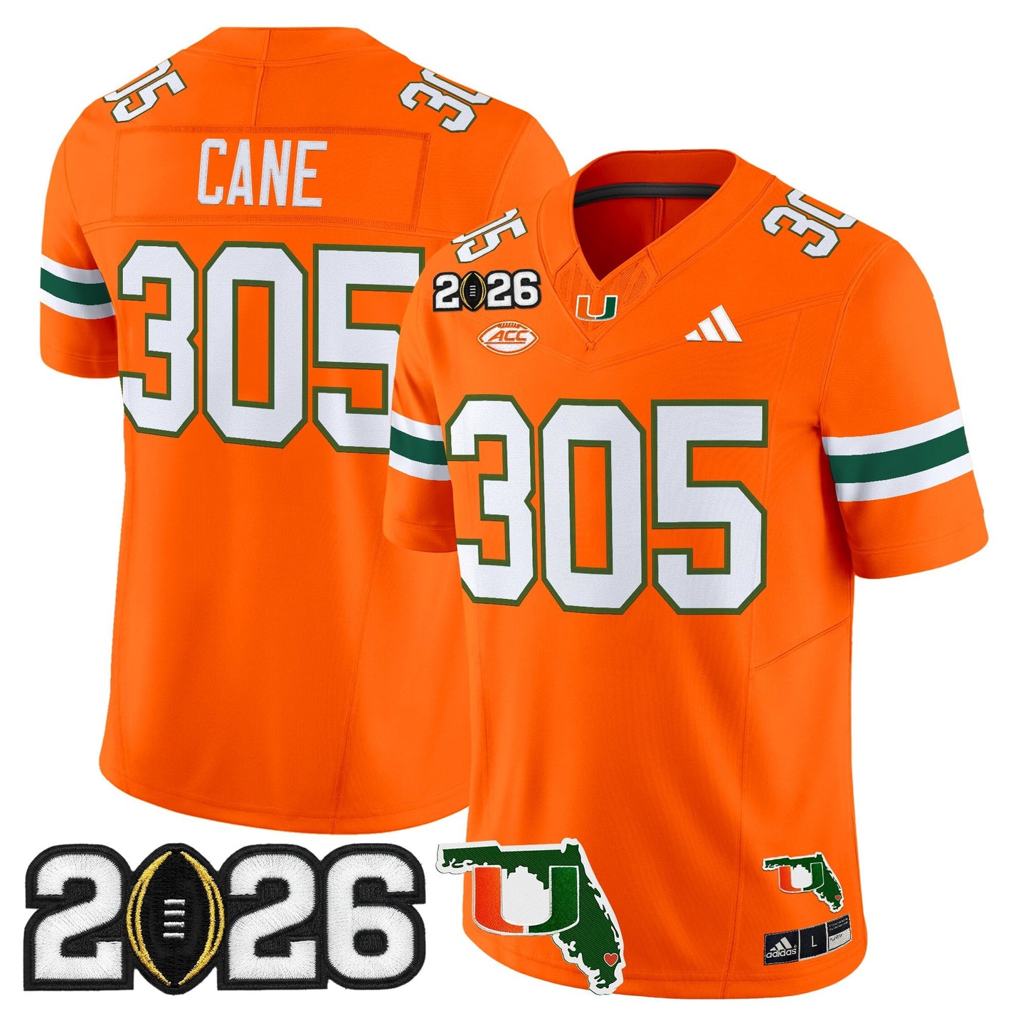  Miami Hurricanes 2026 CFP Final & Florida Patch Vapor Limited Jersey - All Stitched