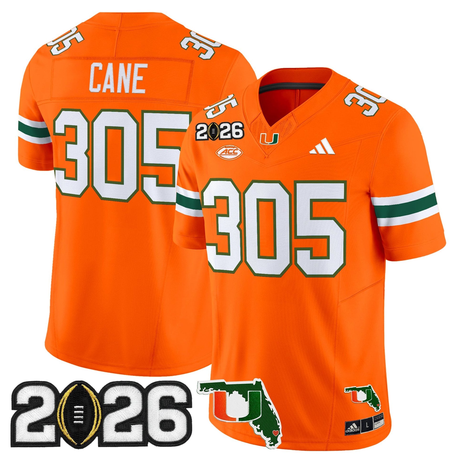  Miami Hurricanes 2026 CFP Final & Florida Patch Vapor Limited Jersey - All Stitched