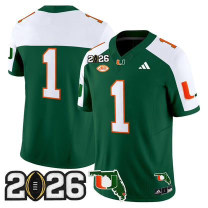  Miami Hurricanes 2026 CFP Final & Florida Patch Vapor Limited Jersey - All Stitched