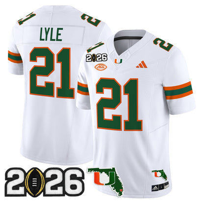 Men's Miami Hurricanes 2026 CFP Final & Florida Patch Vapor Limited Jersey - All Stitched