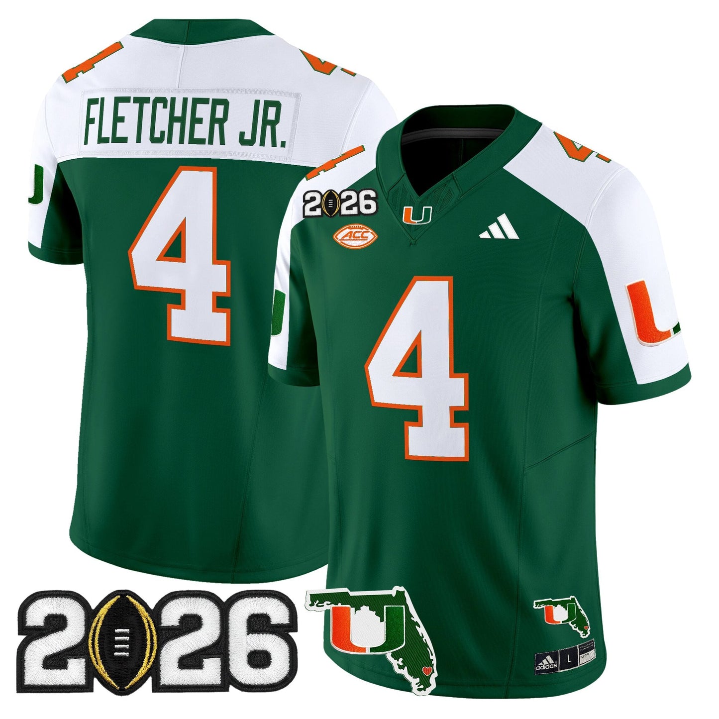  Miami Hurricanes 2026 CFP Final & Florida Patch Vapor Limited Jersey - All Stitched