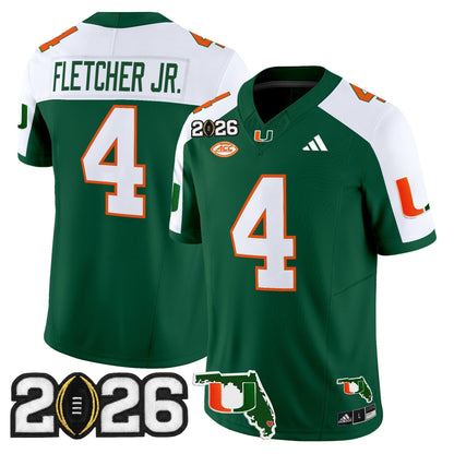  Miami Hurricanes 2026 CFP Final & Florida Patch Vapor Limited Jersey - All Stitched