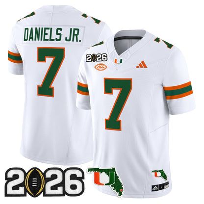 Men's Miami Hurricanes 2026 CFP Final & Florida Patch Vapor Limited Jersey - All Stitched
