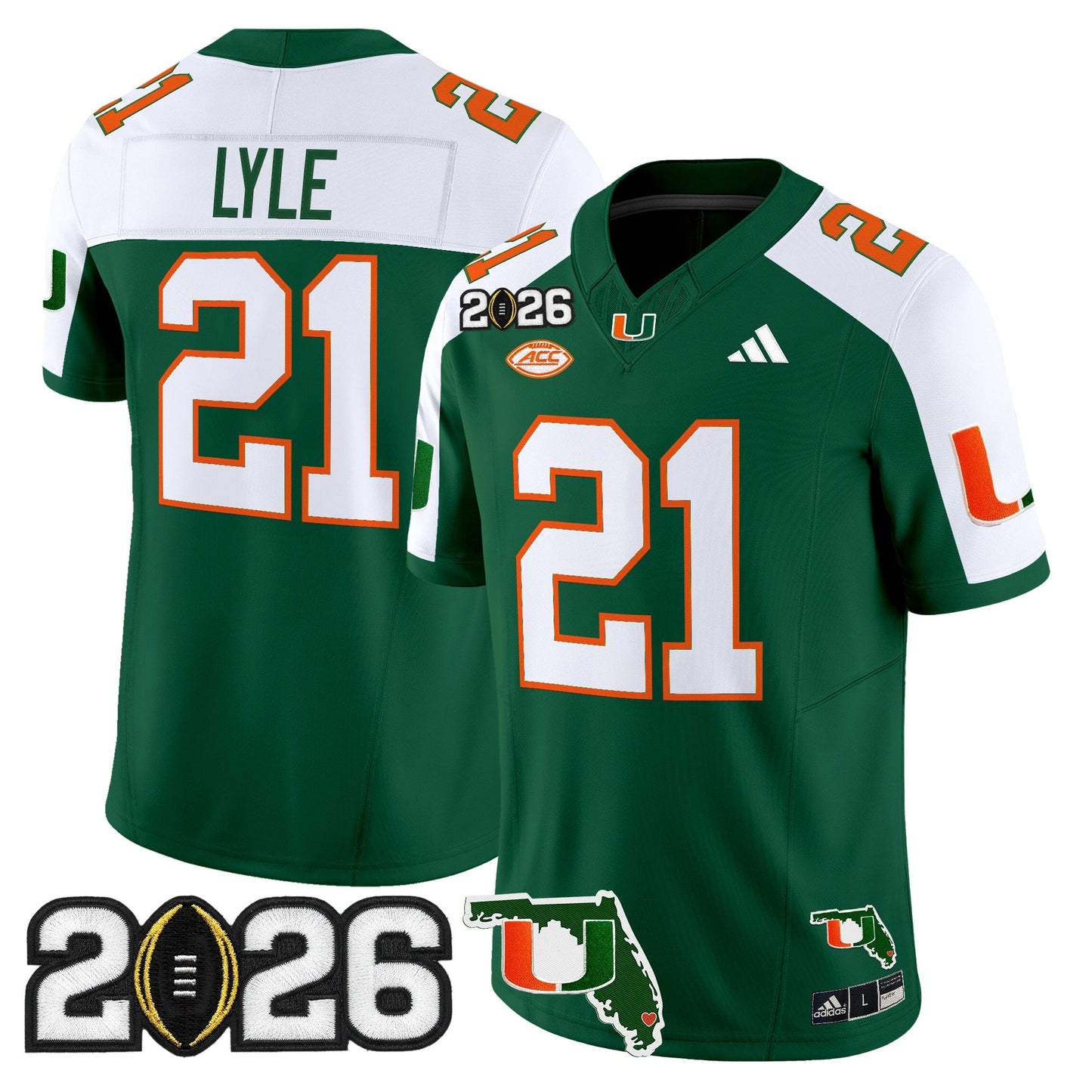 Men's Miami Hurricanes 2026 CFP Final & Florida Patch Vapor Limited Jersey - All Stitched
