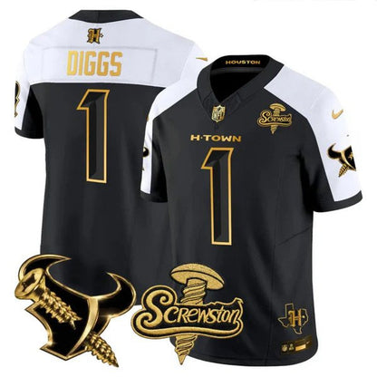 Men's Houston Texans DJ Screw Gold Vapor Limited Jersey - All Stitched