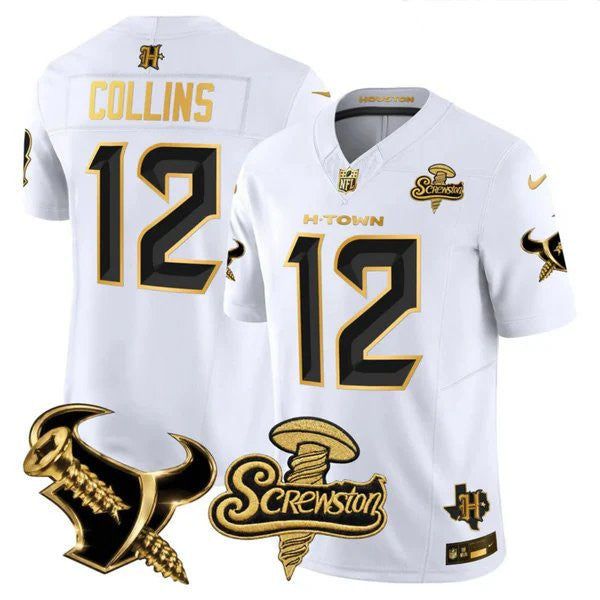 Men's Houston Texans DJ Screw Gold Vapor Limited Jersey - All Stitched