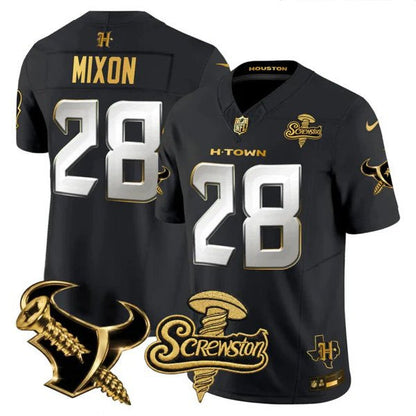 Men's Houston Texans DJ Screw Gold Vapor Limited Jersey - All Stitched