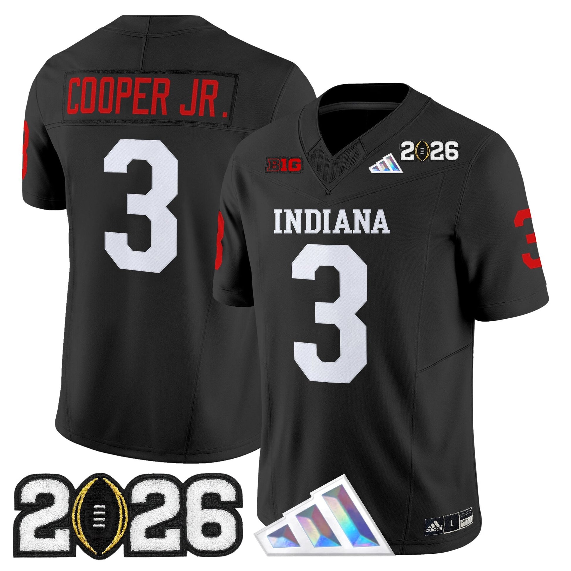 Men's Indiana Hoosiers 2026 CFP Final Patch Vapor Limited Jersey V3 - All Stitched