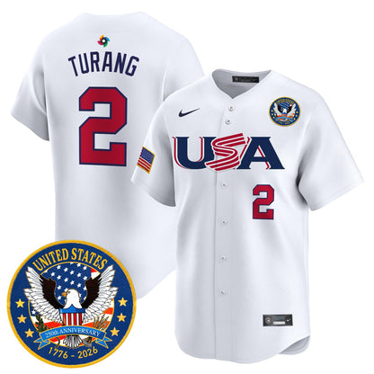 Men's Team USA World Baseball Classic United States 250th Anniversary Patch Vapor Premier Jersey - 2026 Roster - All Stitched