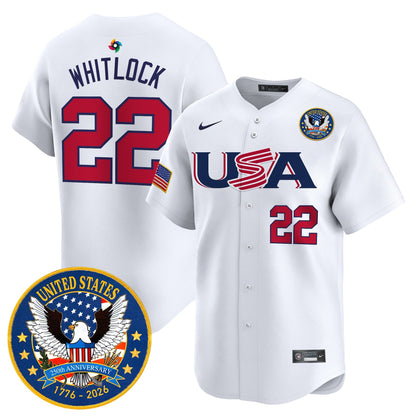 Men's Team USA World Baseball Classic United States 250th Anniversary Patch Vapor Premier Jersey - 2026 Roster - All Stitched
