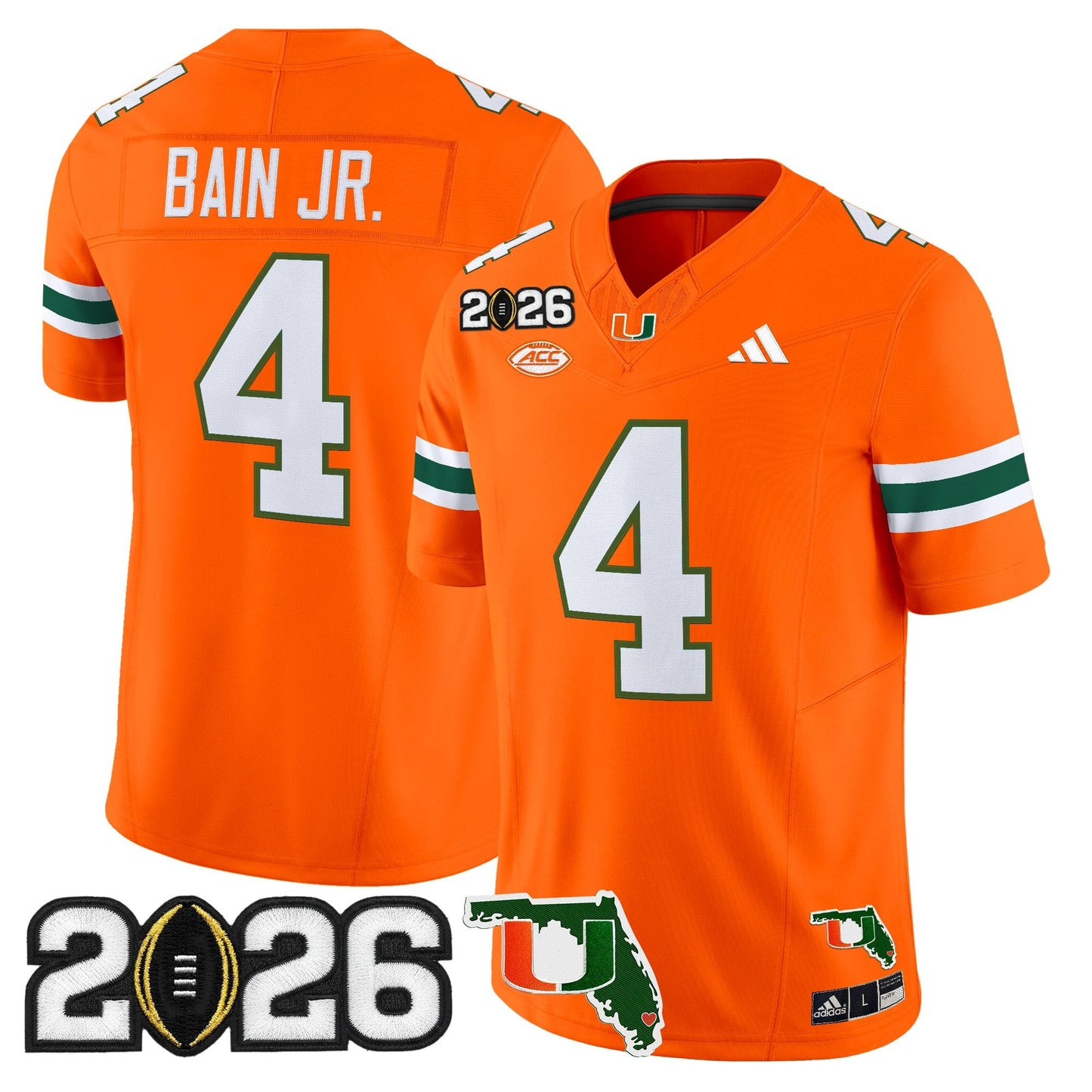  Miami Hurricanes 2026 CFP Final & Florida Patch Vapor Limited Jersey - All Stitched