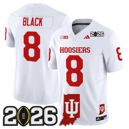 Men's Indiana Hoosiers 2026 CFP Final & Indiana State Patch Vapor Limited Jersey - All Stitched