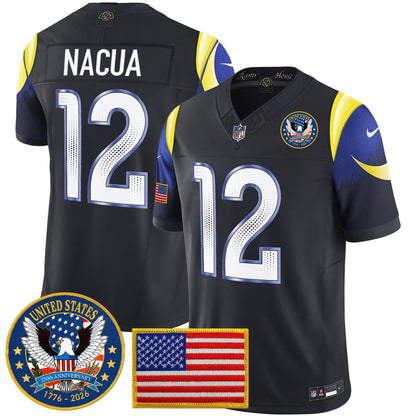 Men's Los Angeles Rams 2025 "United States 250th Anniversary Patch" Vapor Limited Jersey - All Stitched