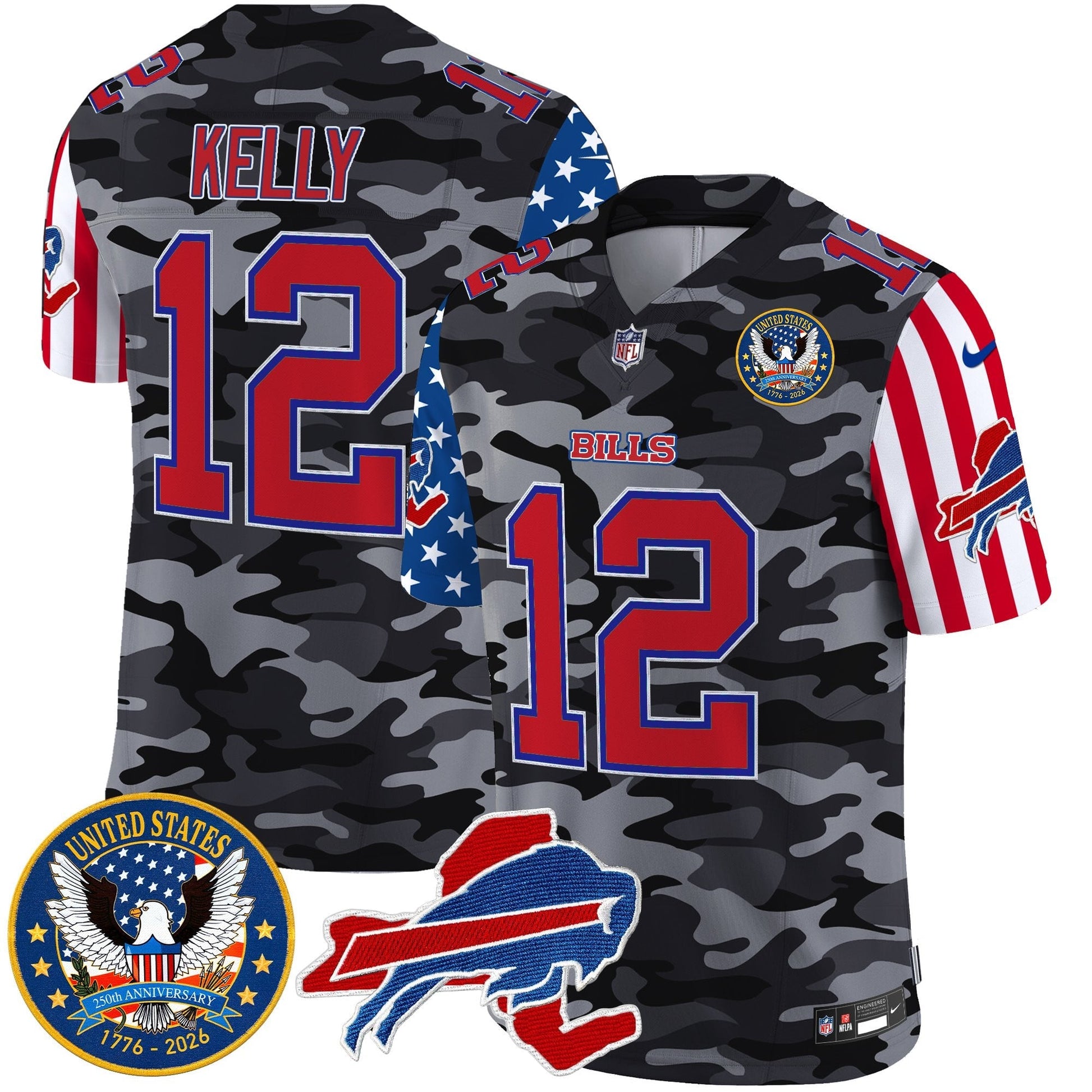 Men's Buffalo Bills "America250 Edition" Style Vapor Limited Jersey - All Stitched