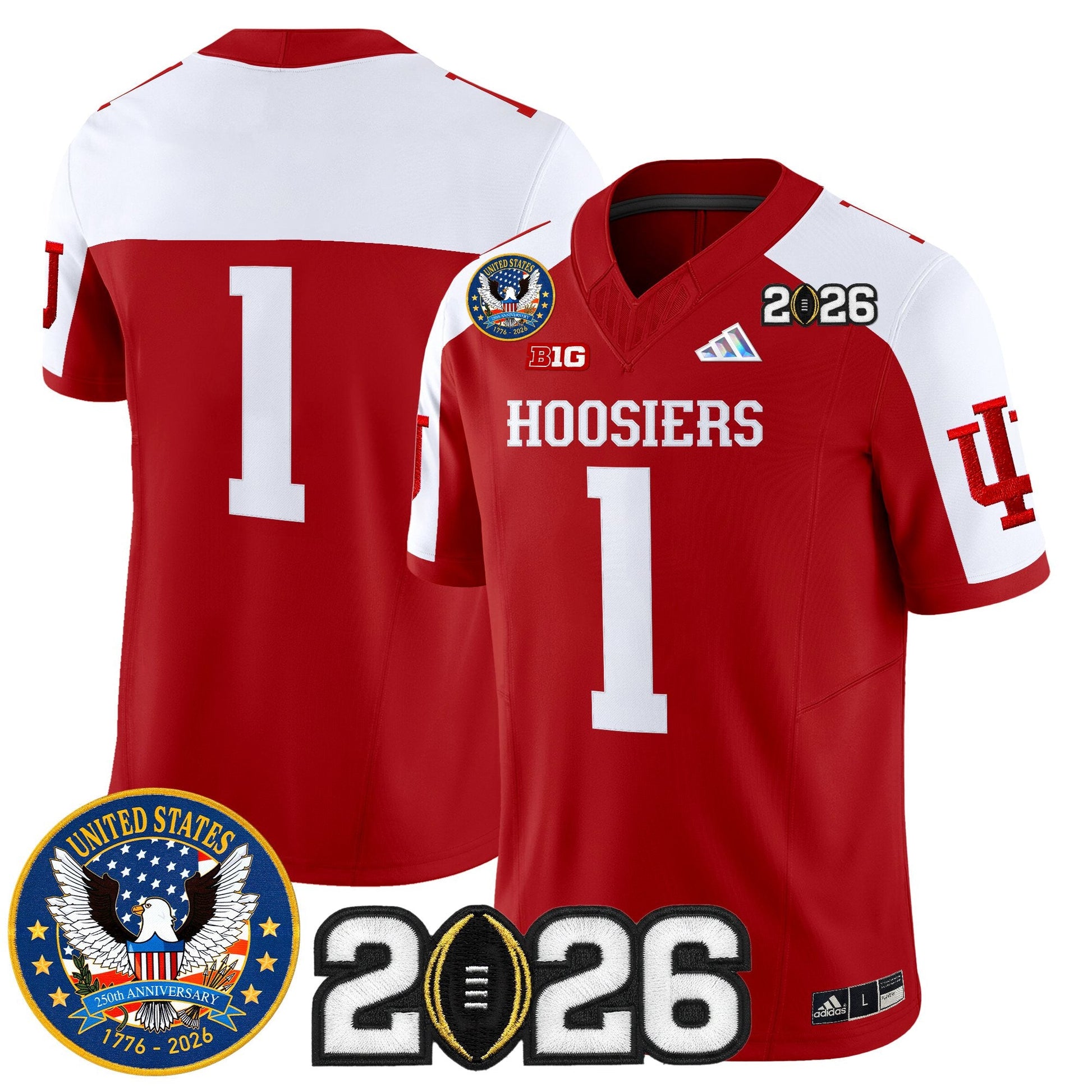 Men's Indiana Hoosiers "United States 250th Anniversary Patch" Vapor Limited Jersey - All Stitched