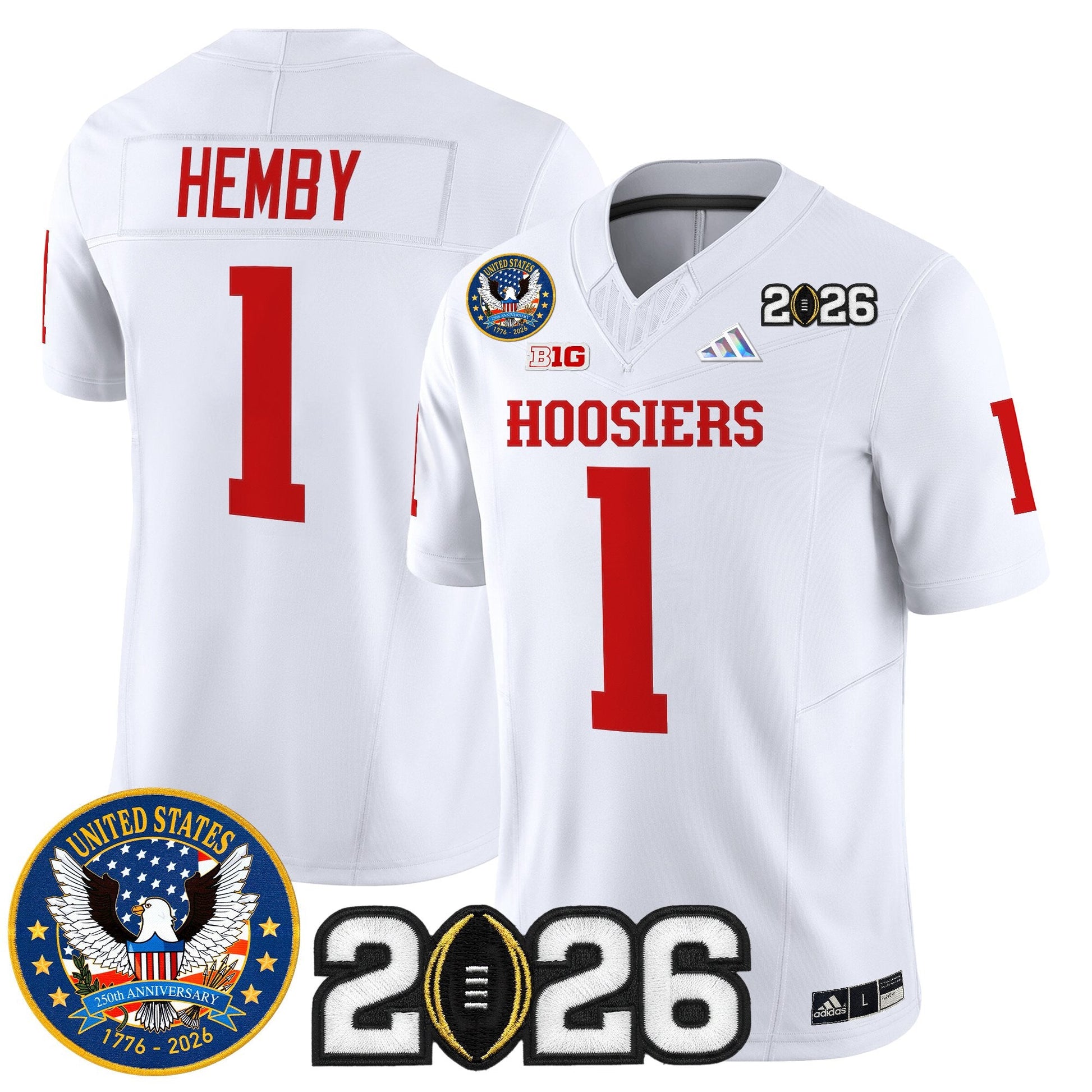 Men's Indiana Hoosiers "United States 250th Anniversary Patch" Vapor Limited Jersey - All Stitched