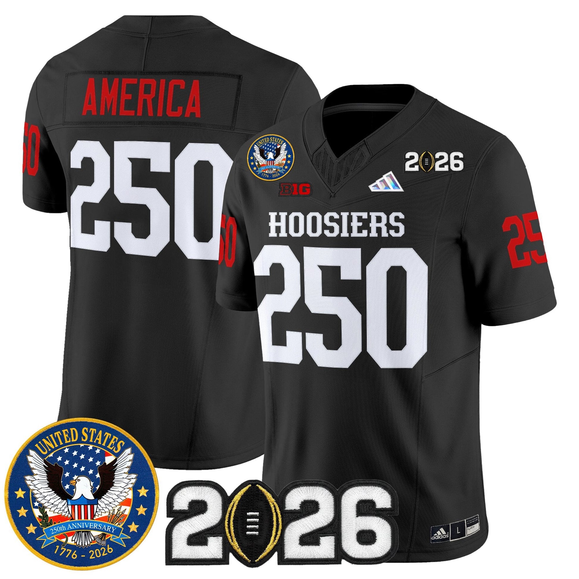 Men's Indiana Hoosiers "United States 250th Anniversary Patch" Vapor Limited Jersey - All Stitched