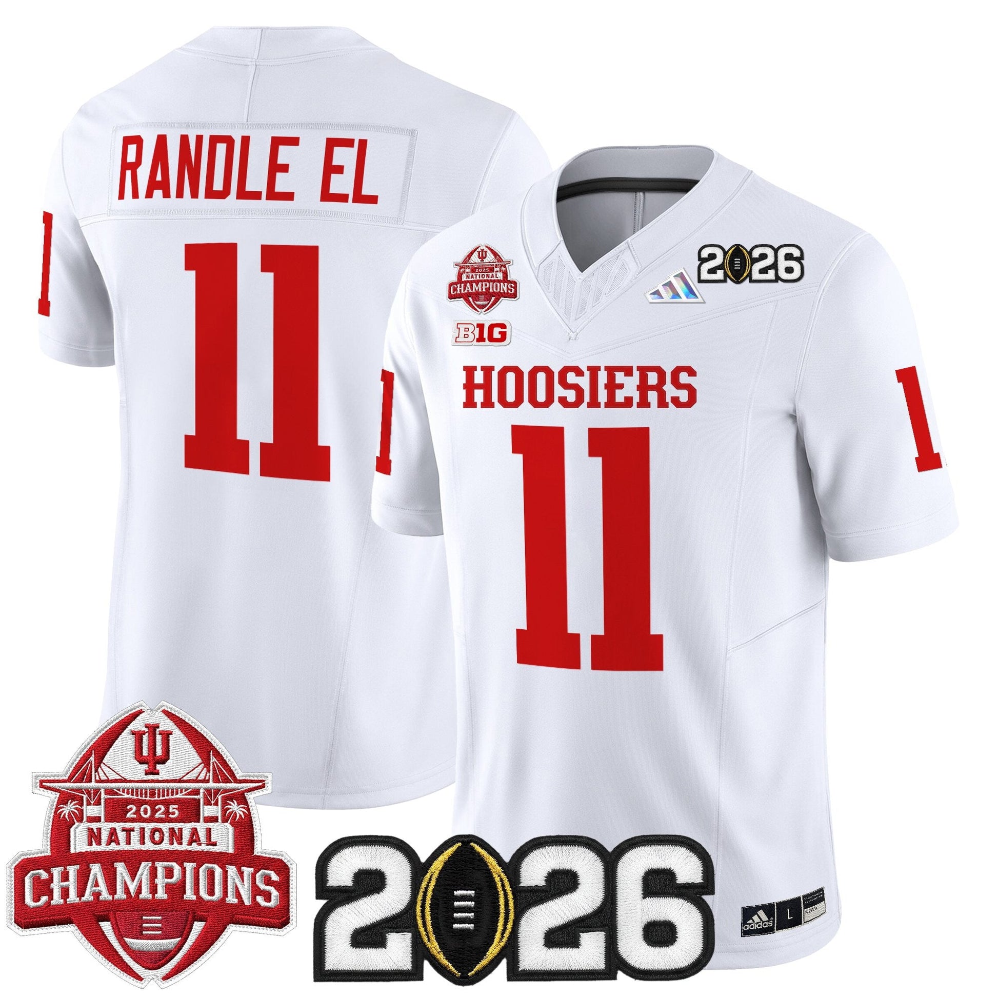 Men's Indiana Hoosiers 2025 National Champions & 2026 CFP Final Patch Vapor Limited Jersey V2 - All Stitched