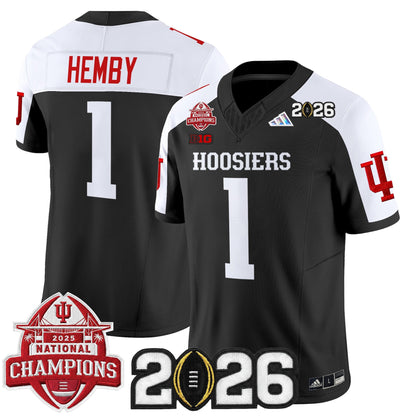 Men's Indiana Hoosiers 2025 National Champions & 2026 CFP Final Patch Vapor Limited Jersey V2 - All Stitched
