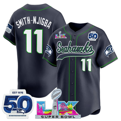 Men's Seattle Seahawks Super Bowl LX Vapor Baseball Jersey - All Stitched