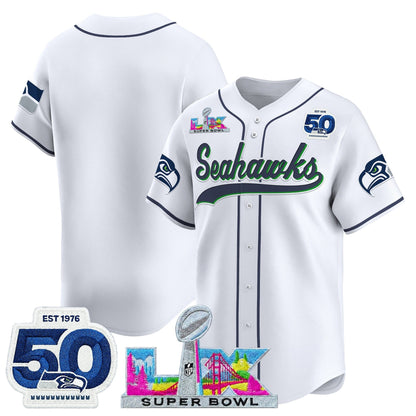 Men's Seattle Seahawks Super Bowl LX Vapor Baseball Jersey - All Stitched