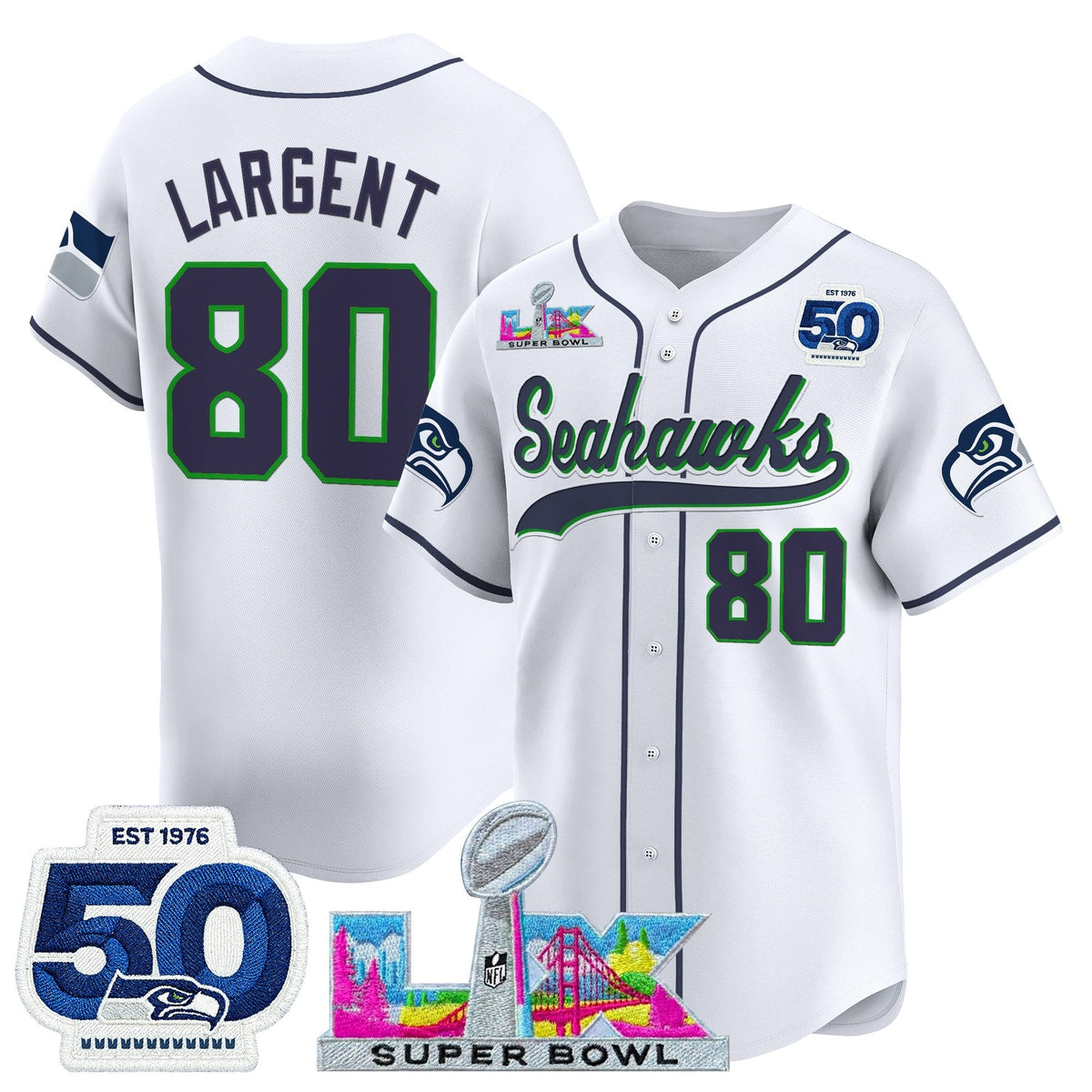 Men's Seattle Seahawks Super Bowl LX Vapor Baseball Jersey - All Stitched