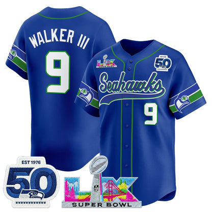 Men's Seattle Seahawks Super Bowl LX Vapor Baseball Jersey - All Stitched